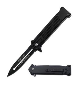 4.5" Closed All Black Joker Spring Assisted Opening 'Legal Automatic' Knife