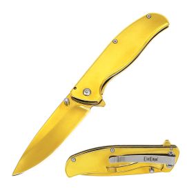 4.5" Closed Spring Assisted Pocket Knife - Golden