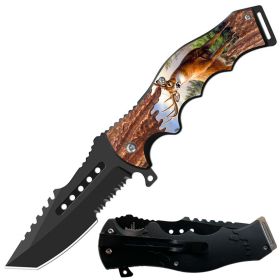 8.5" Tracker Huntsman Deer Spring Assisted Folding Open Pocket Knife