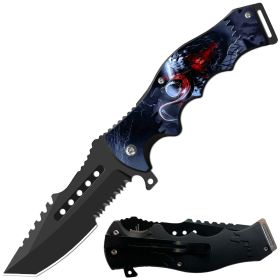 8.5" Tactical Venom Spring Assisted Folding Open Pocket Knife Cleaver Blade