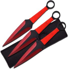 9â€ 3 pc Ninja Kunai Sport Throwing Knife Set With Nylon Sheath