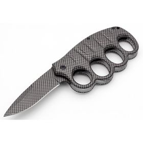 Carbon Fiber Knuckle Guard Defense Blade Spring Assist Folding Knife