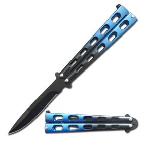 5.25" Closed Length Blue Striker Balisong Butterfly Knife