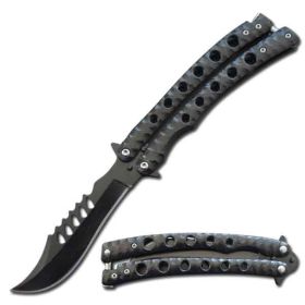 The Predator Curved Blade Balisong Knife 5.25" Closed Length