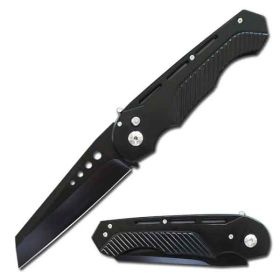 5.5" Closed Black Maddox Auto Switchblade Tanto Blade Knife