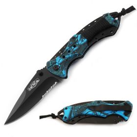 Spring Assist - 'Legal Auto Knife' - Military Fighter - Blue Camo