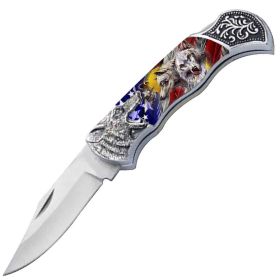 7.25" Wolf Bolster Handle Lockback Folding Pocket Knife in a Gift Box Style-19